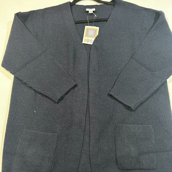 BRAND NEW - Lularoe Medium Essentials Cardigan Sweater w/ Tags - Dark Blue - Picture 1 of 3